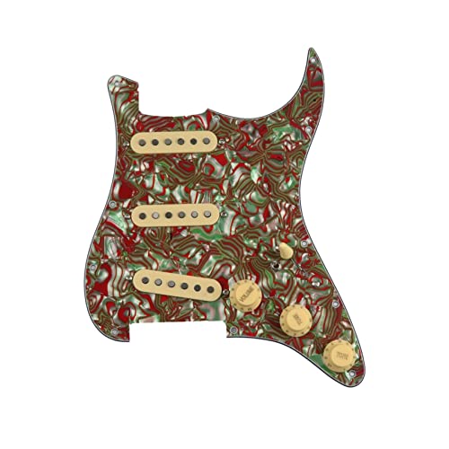 Geladenes Gitarren-Pickguard Alnico 5 Pickups Geladene Pickguard Pickups Gitarre SSS. Einzelne Spulen/Gelbe Pickup-Abdeckungen Eingestellt (Color : 18)