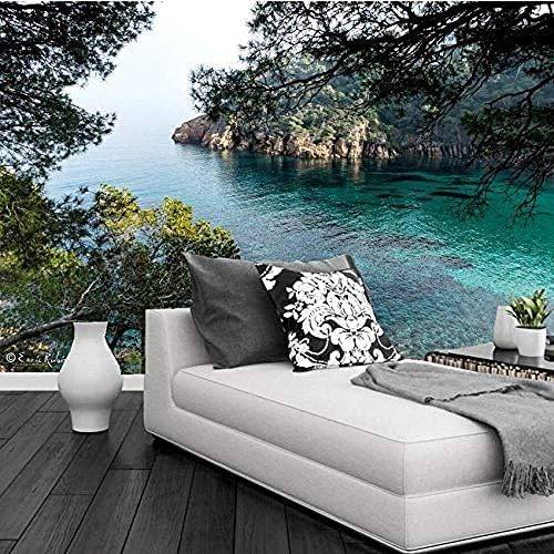 XLMING Naturlandschaft See Felsen See Naturhotel Tv Wand 3D Tapeten Home Esszimmer Sofa Schlafzimmer Wohnzimmer TV Hintergrund-200cm×140cm