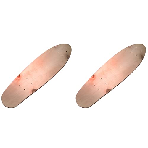 SICOSALT 2X Maple Mini Cruiser Fish Skateboard Deck Professionelles Fischbrett mit Vier Rädern Einzelwippe 7-Lagiges DIY Skateboard Deck-24