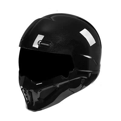 Vintage MotorradHelme, Retro Motorrad Open Face Helme DOT ECE Zertifiziert, Integralhelme, ATV UTV Motocrosshelme Jethelme Mit Visier, Herren Damen Rollerhelm MofaHelm ( Color : A1 , Size : M=(57-58cm