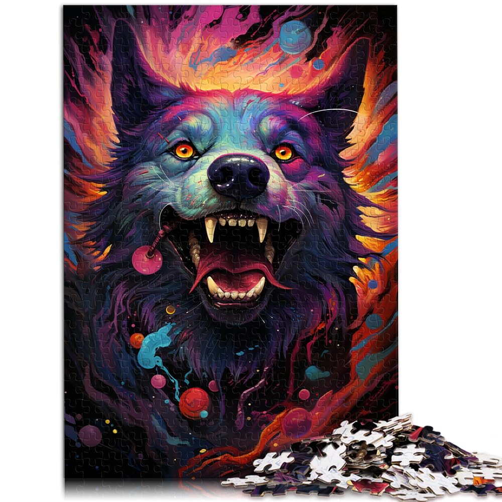 Puzzle Future Bunter Psychedelischer Hund 1000 Teile Puzzle Geschenke Holzpuzzle Spielzeug Puzzles Lernspiele Stressabbau Puzzles 1000 Teile (50x75cm)