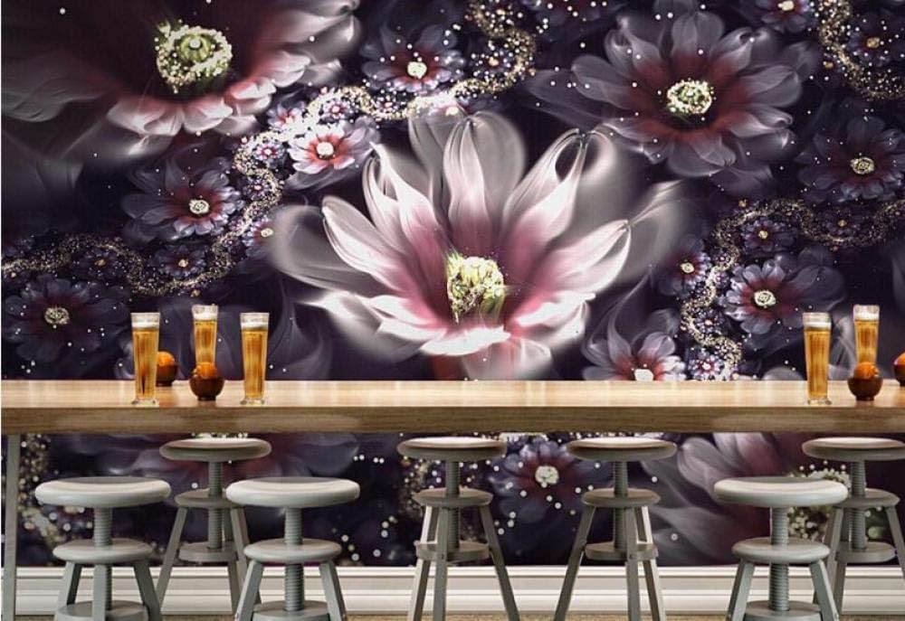 Bunte Blumen 3D Tapete Poster Restaurant Schlafzimmer Wohnzimmer Sofa TV Dekorative Wand-250cm×170cm