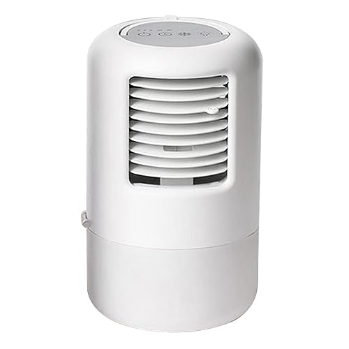 GYSURYB Desktop-Klimaanlagenventilator, Mini, Tragbar, Wiederaufladbar, Büro, Haushalt, Bunt, Umgebungslicht, Sprühventilator, Wiederverwendbar, Langlebig, mit EU-Stecker