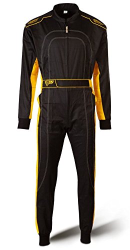 Speed Kinderoverall - Overrall für Indoor-Kartsport schwarz/gelb (120)