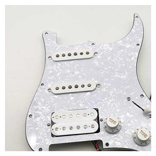 Geladenes Gitarren-Pickguard Weiß Alnico 5 Gitarre Pickup Pickguard Weiße Einzelne Spule Ssh Humbucker Pickup Bridge Einzelausgang Multifunktionsfunktion