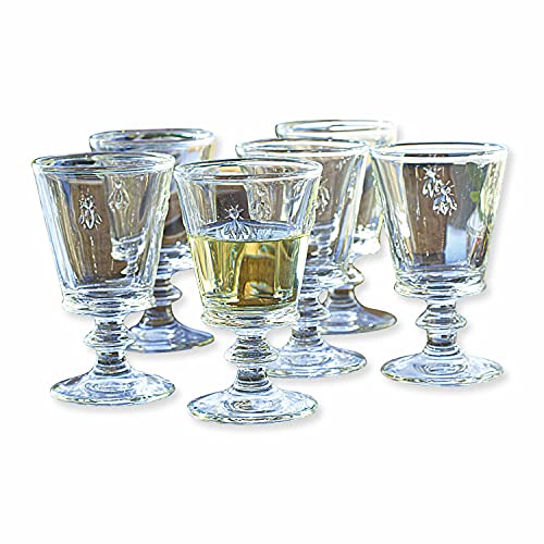 Loberon Weingläser 6er Set Puttigny, mit Bienenmotiv, La Rochère, robust und spülmaschinentauglich, Küchenutensilien, Tischaccessoire, Glas, klar