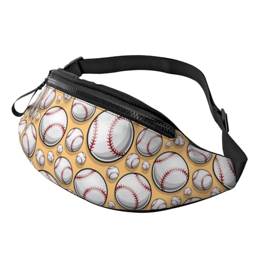 HSJFS Modische Hüfttasche mit bunten Zwergen, verstellbare Hüfttasche, lässige Brusttasche, Baseball-Muster-Softball-Ball, Sport-Design, Einheitsgröße