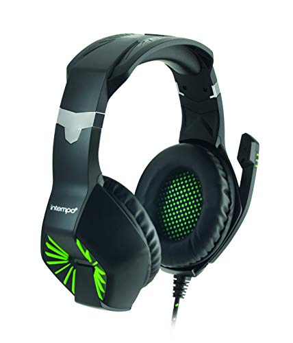 Intempo® EE3358 Interaktives Gaming-Headset mit Mikrofon und Geräuschisolierung, für Xbox, PlayStation, PC oder TV, grün/schwarz