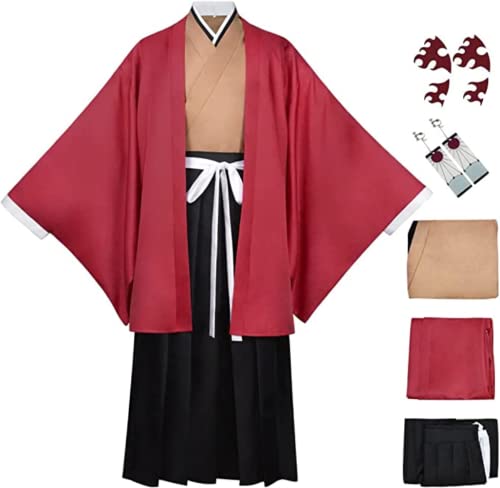 JGZGCG Anime Dämonen-Jägerin Tsugikuni Yoriichi Cosplay Kostüm Kimetsu ohne Yaiba Yoriichi Tsugikuni Cosplay Kostüm Kimono für Männer Damen