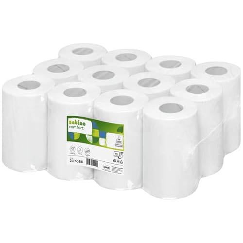 Satino by WEPA Comfort Handtuchpapier - 317050 - CF1-kompatibel - 12 Rollen - 1-lagig - 100% Recycling-Papier