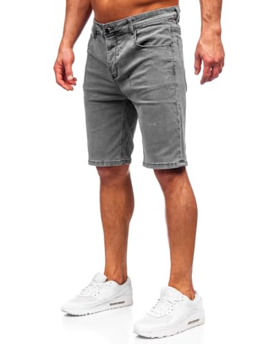 BOLF Herren Kurze Jeanshose Shorts Bermudas Jeans Short Kurze Hose Cargo Cargoshorts Destroyed Used Look Denim Stretch Freizeithose MP0274 Dunkelgrau M [7G7]