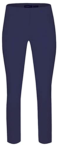 Robell, Rose, schmal geschnittene Hose mit Schlitz am Beinabschluss (Navy, 42)