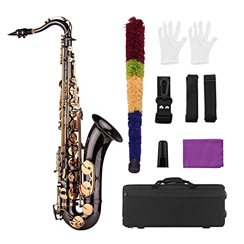 Antike Finish BB Tenor Saxophon Saxas Messing Körper Weiße Shell Keys Holzwind Instrument mit Tragetaschenhandschuhe Sax-Neck-Trägern (Color : Bb Style 2)