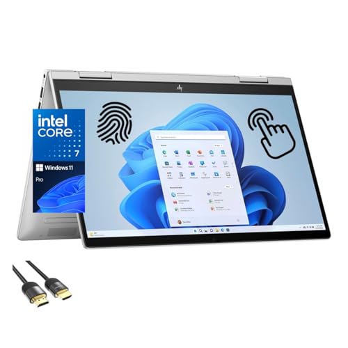 HP 2-in-1 Envy Laptop, 14 Zoll FHD Touchscreen Display, Intel 10-Cores 7-150U (bis zu 5,4 GHz), 16 GB RAM, 1 TB PCIe SSD, WiFi 6E, Backlit KB, FP Reader, Webcam, USB-C, HDMI, PDG HDMI-Kabel, Win 11