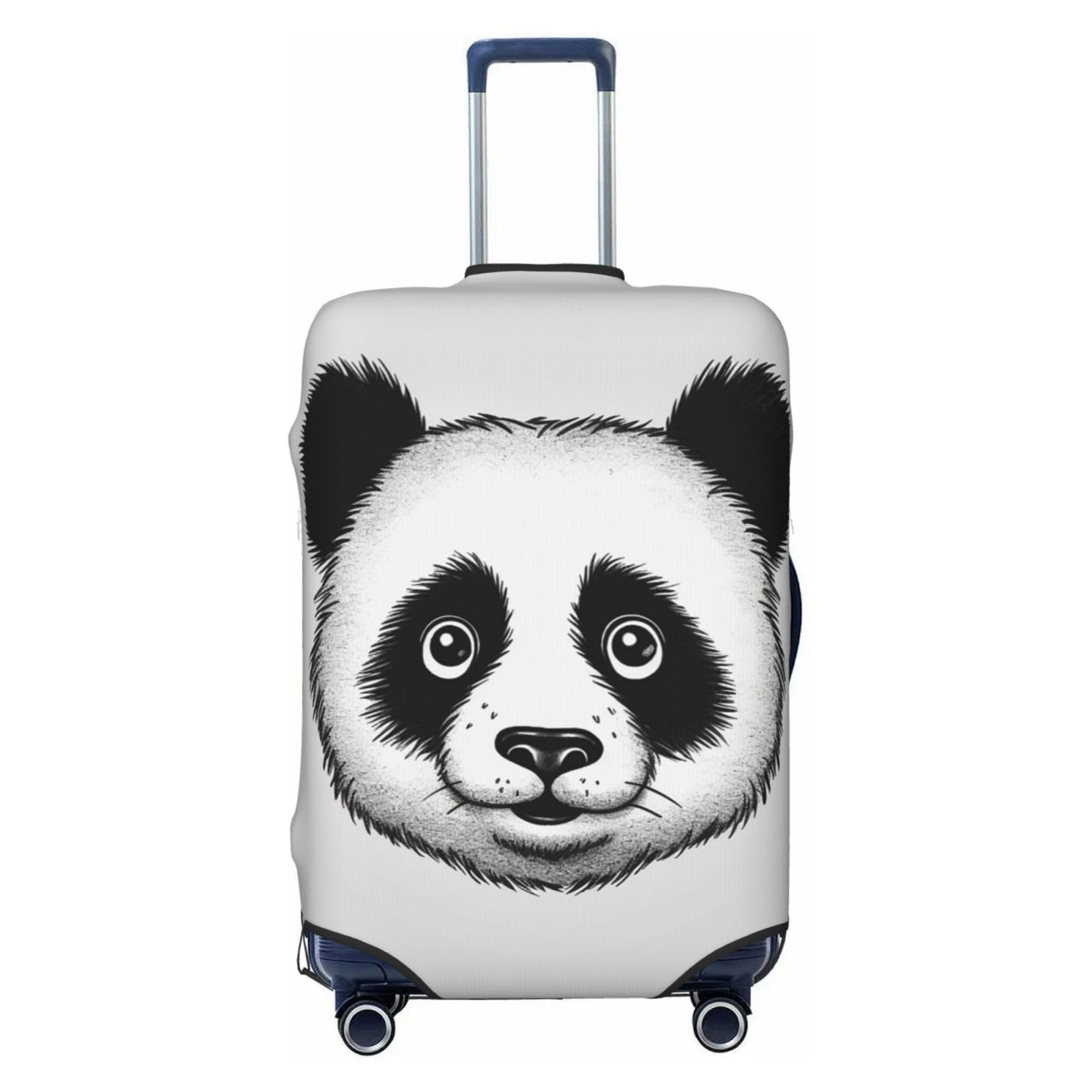 CSGJMYGS Reisegepäckabdeckung, elastisch, waschbar, modisch, kratzfest, Anime, Panda, Koffer-Schutz, passend für 45,7 - 81,3 cm Gepäck, Schwarz , XL