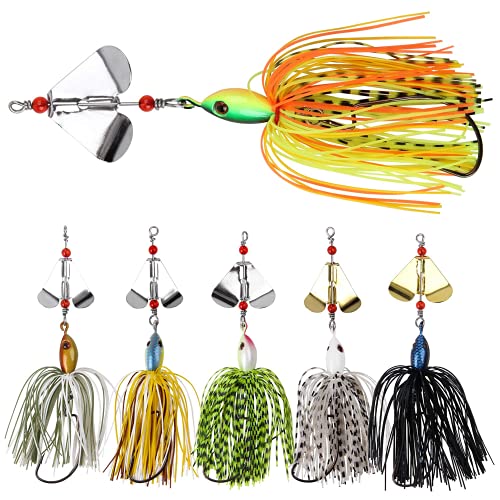 OROOTL Spinner Angelköder Hechtköder, Spinnerbait Jig Köder Angel Set Kunstköder Blinker Set Fischköder für Hecht Forelle Angeln Barsch