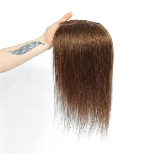 Haartopper für Frauen Haar-Topper for Frauen, Echthaar, Spitzen-Basis-Topper, 25,4–45,7 cm, brasilianisches Haar, glatte Haarteile, Clip-in-One-Piece-Haarverlängerungen for dünner werdendes Haar Haart