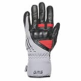 GMS Stockholm WP wasserdichte Motorradhandschuhe (Black/Gray/Red,XL)