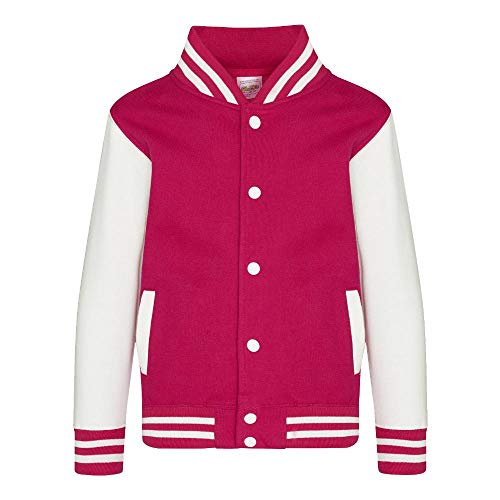 Just Hoods Kinder College Jacke/Hot Pink/White, 9/11 (L)