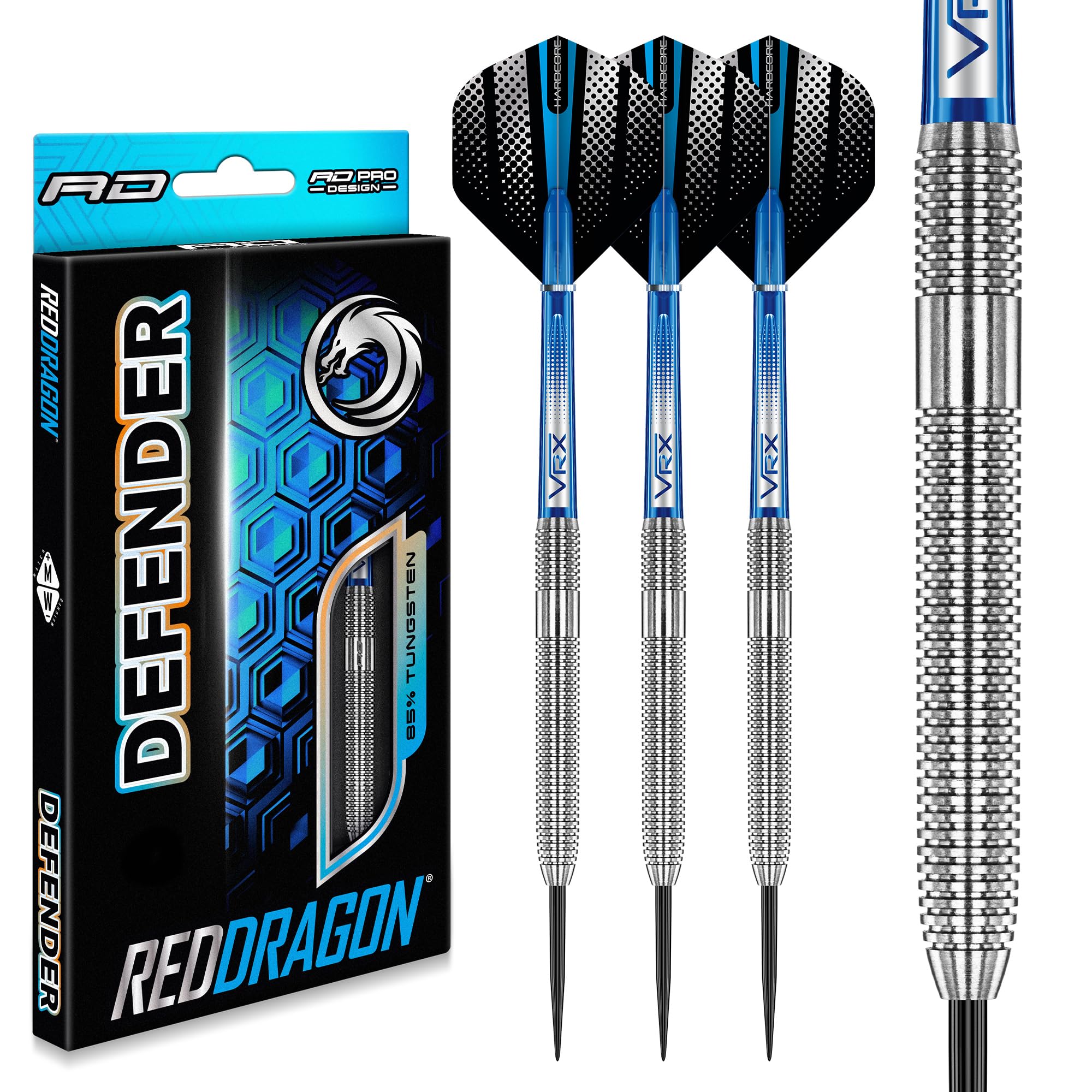 RED DRAGON Defender 22g Wolfram Darts Set mit Flüge und Stielen