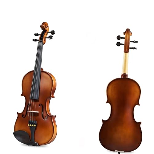 Standard Violine Anfänger Fichte Student Violine Set 4/4 3/4 1/2 1/4 1/8 1/10(4/4)