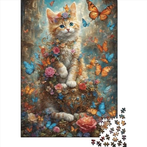 Schwierige, anspruchsvolle Puzzles 1000-teiliges Traumkatzen-Holzpuzzle für Erwachsene. Puzzles eignen ganze Familie und die 29,53 x 19,69 Zoll