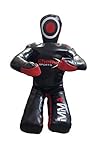 Shelly MMA Dummies Brazilian GIU Gitsu Grappling Dummy Boxsack – ungefüllt (schwarz – Syn Leder, 177,8 cm)