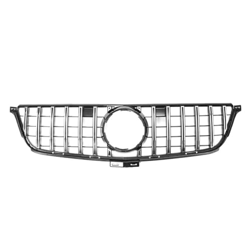 Frontgrills Für Benz W166 ML Klasse 2013-2015 Auto Kühlergrill Grill Oberen Stoßfänger Haube Mesh GT Stil Front Bumper Grille(Silber)