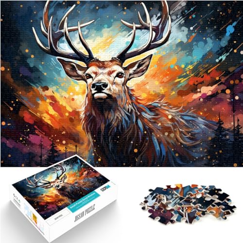 Puzzle, Fantasie-Elchkunst, 1000-teiliges Puzzle für Erwachsene, Holzpuzzle, anspruchsvoll, aber unterhaltsam und humorvoll, 1000 Teile (50 x 75 cm)