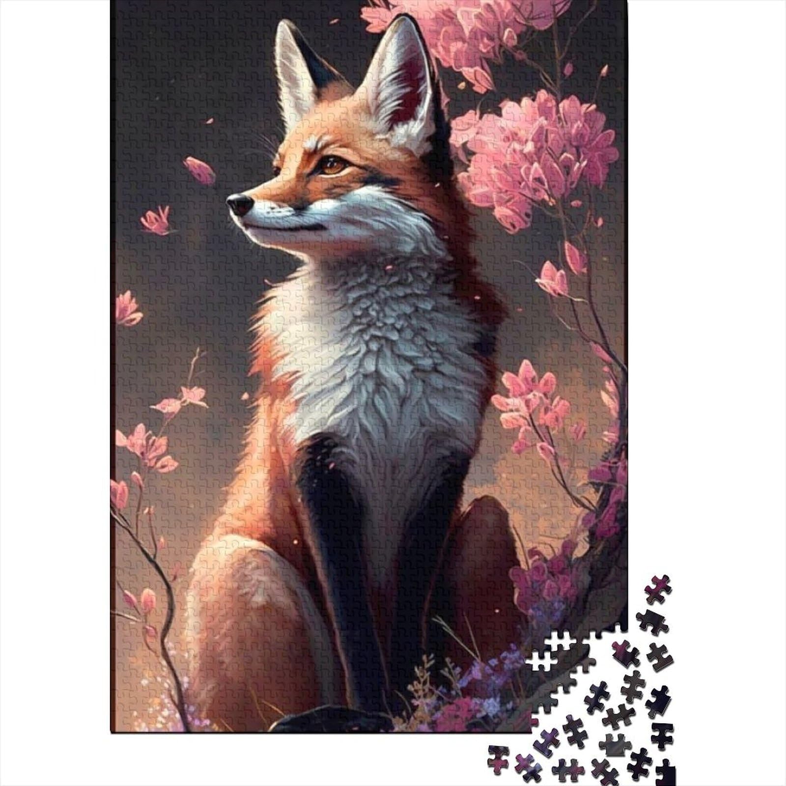 Tierfuchs Schwierige, anspruchsvolle Puzzles Kunstpuzzles für Erwachsene 1000 Teile Puzzles für Erwachsene Lernspiel Herausforderungsspielzeug (Größe: 75 x 50 cm)