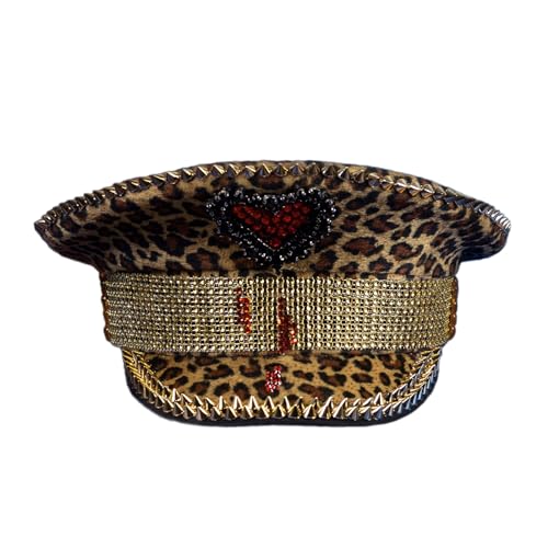 MULAIDI Kapitän Yacht Hut Braut Leopard Hut Marine Hut für Halloween Kostüm Zubehör Boote Skipper Cap Braut Hüte für Junggesellinnenabschied