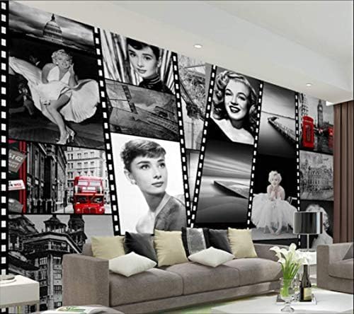 XLMING Vintage Nostalgie Marilyn Monroe Bar Ktv Cafe 3D Tapeten Home Esszimmer Sofa Schlafzimmer Wohnzimmer TV Hintergrund-250cm×170cm