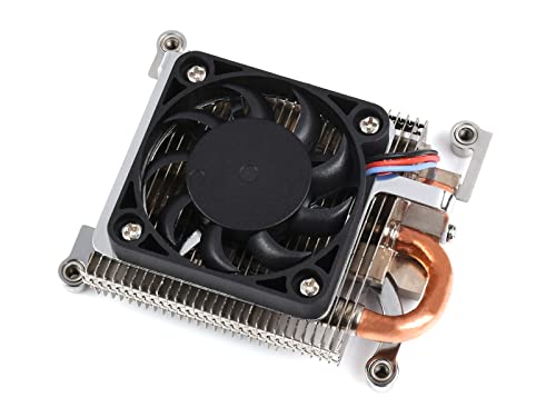 Waveshare für Raspberry Pi 4 Kühlung Lüfter,Ultra Thin Ice Tower Cooler, PWM Speed-Adjustable Fan RGB Cooling Fan für Raspberry Pi 4 Model B