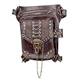 Mittelalterliche Gürteltasche, Steampunk-Taillentasche - Taille Bein Steampunk Tasche PU Leder mittelalterliche Tasche,Gotische, modische, wasserdichte Gürteltasche für Mädchen, Damen, Herren, Wandern