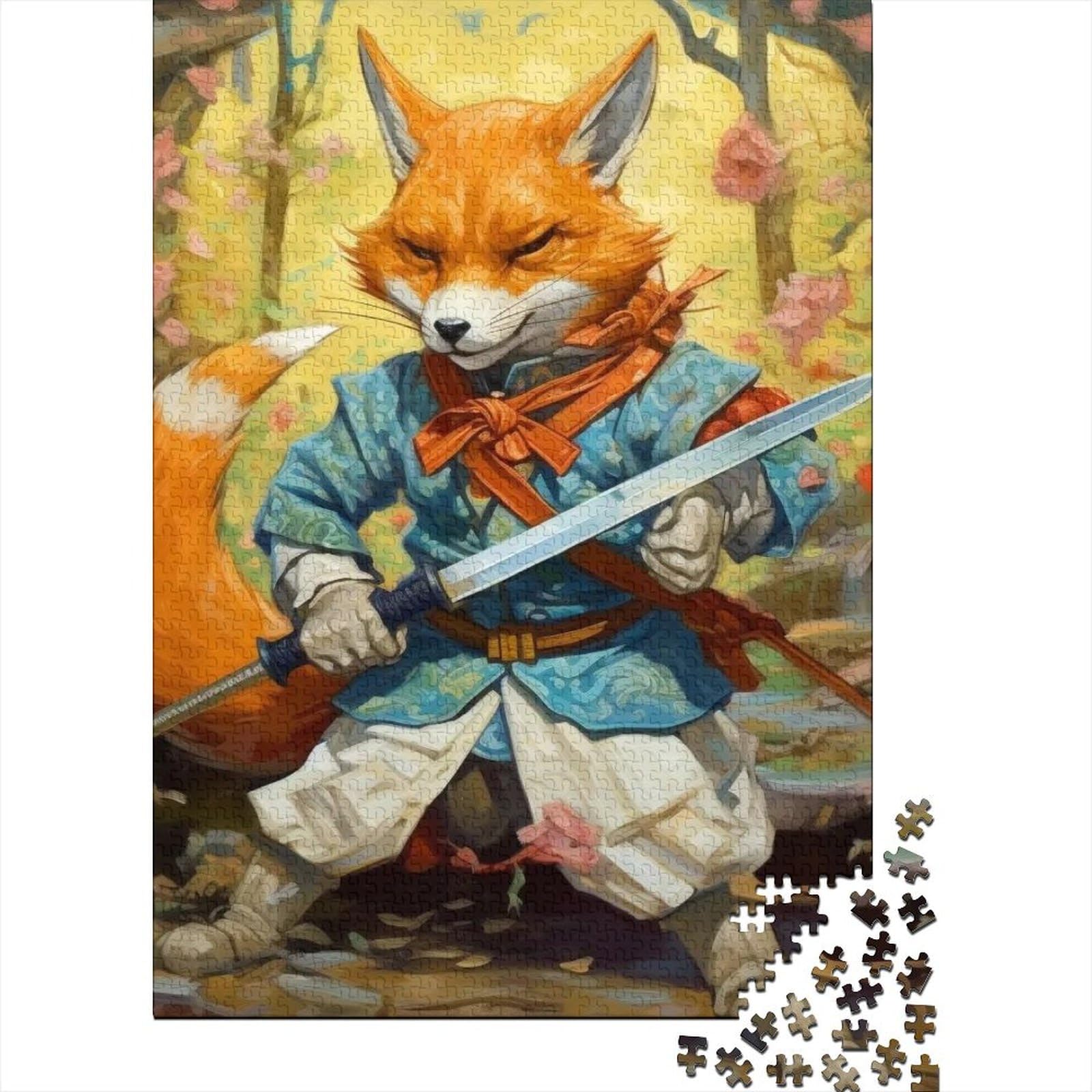 Schwert und Fuchs Puzzles Puzzles für Erwachsene und Jugendliche 500 Teile Puzzles für Erwachsene und Jugendliche Anspruchsvolle Puzzles für Erwachsene 52x38cm