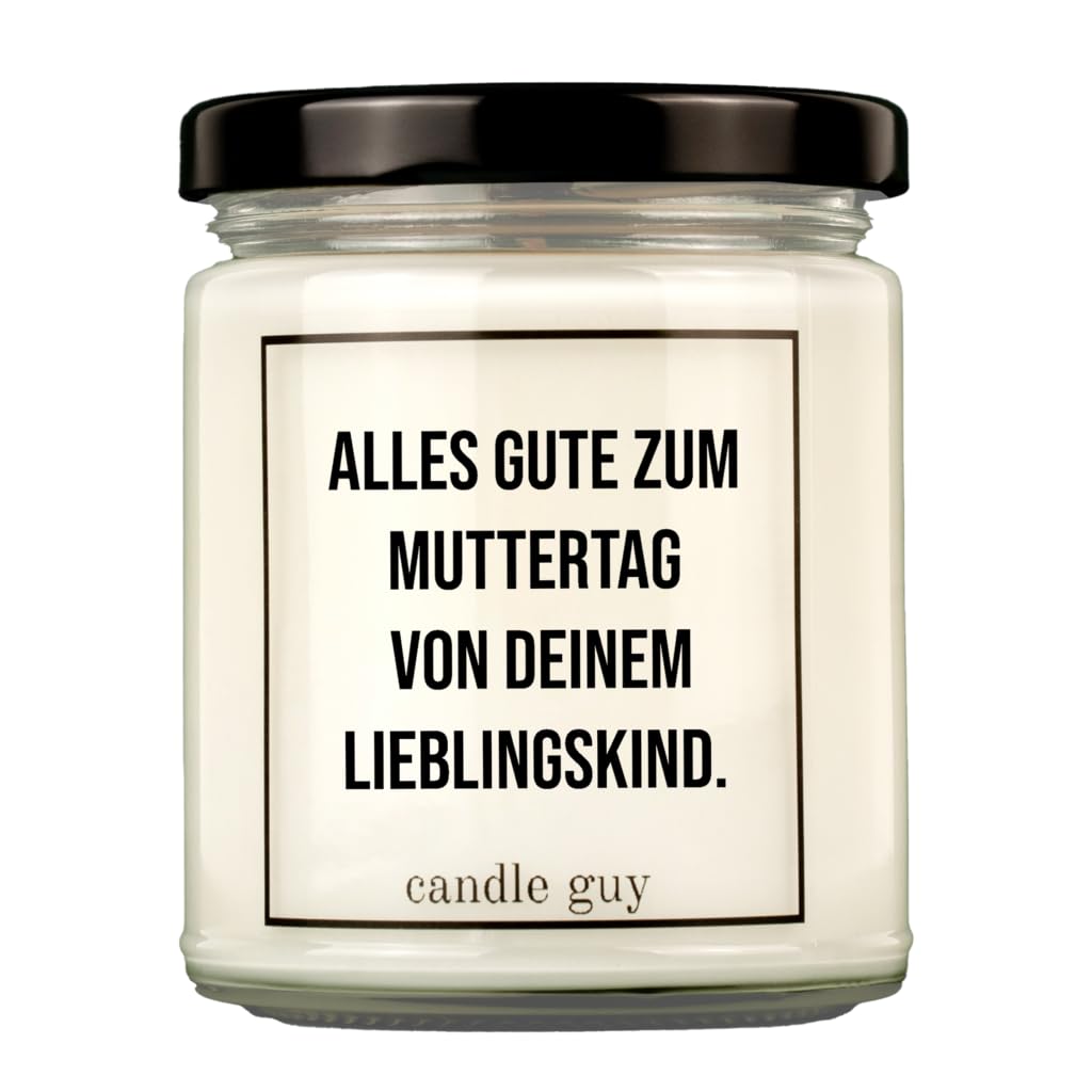 candle guy Duftkerze | Alles Gute zum Muttertag von Deinem Lieblingskind. | Handgemacht aus 100% Sojawachs | 70 Stunden Brenndauer