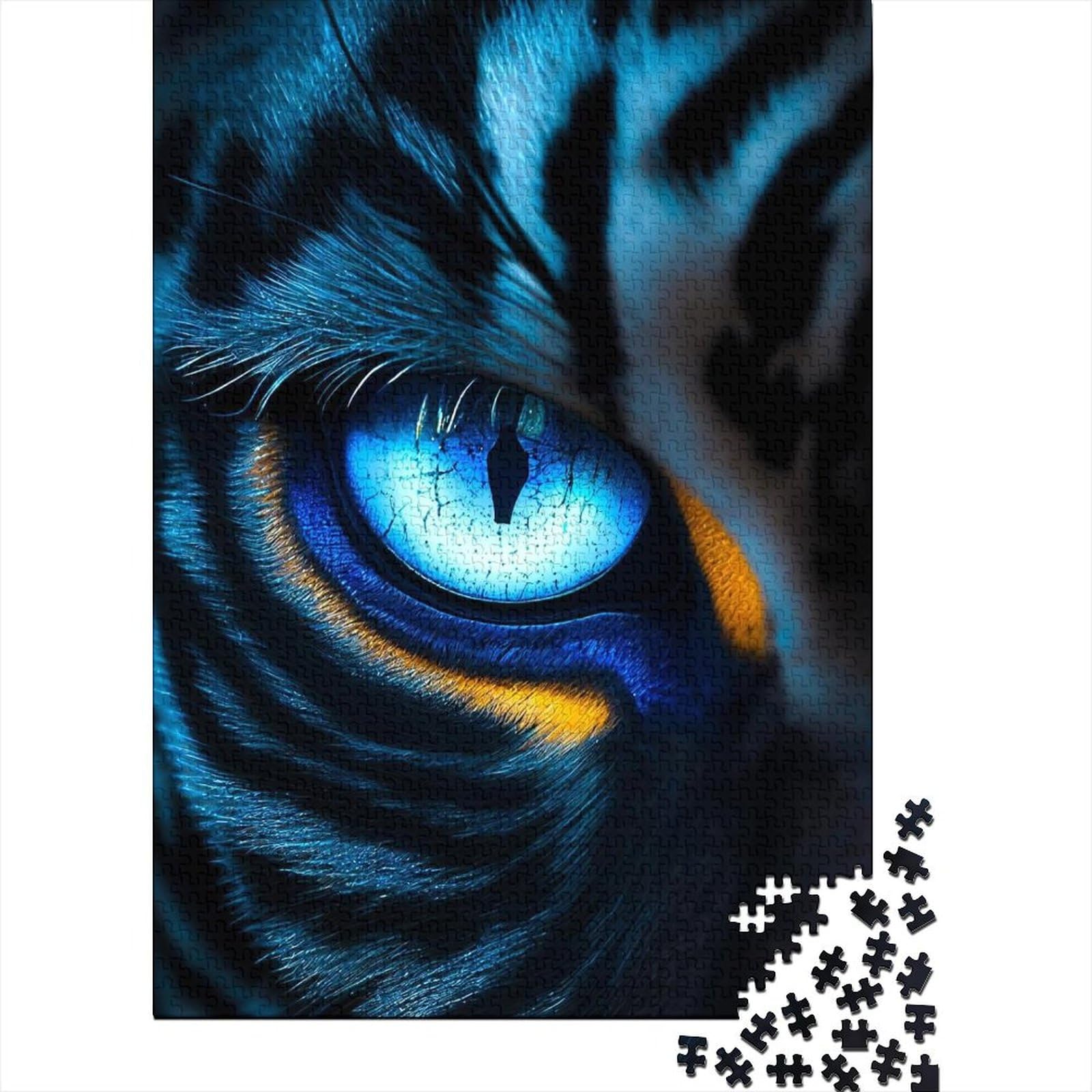 500 Teile für Erwachsene, schwierige PuzzlesDie Augen eines Tigers für Erwachsene, 500 Teile Puzzlespiel, Spielzeug für Erwachsene, Familienpuzzle, Geschenk (Größe 52x38cm)