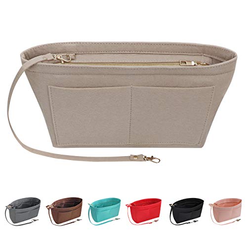 letaofang Filz Handtasche Organizer Geldbörse Organizer Filz Insert Bag Organizer Multi-Taschen Einkaufstasche in Tasche für Frauen