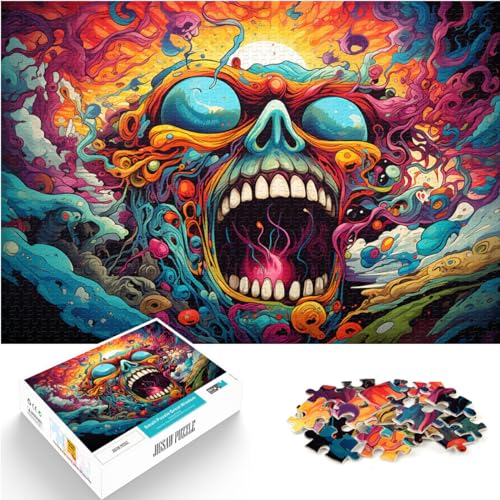 Puzzle zum Vorstellen farbenfroher Psychedelischer Monster. 1000-teiliges Puzzle für Erwachsene. Holzpuzzle. Familienpuzzlespiel. Geburtstagsgeschenke. 1000 Teile (50 x 75 cm)