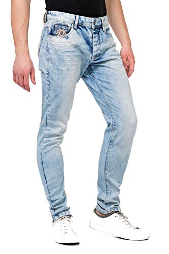 Cipo & Baxx Herren Jeans Hose Pants Freizeithose Slim Fit Denimhose Iceblue W30 L34 Blau