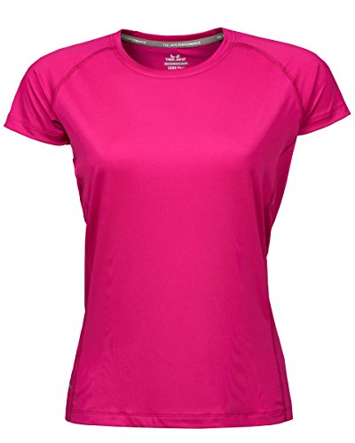 Tee Jays Damen Cool Dry T-Shirt, Kurzarm (M) (Kräftiges Fuchsia)