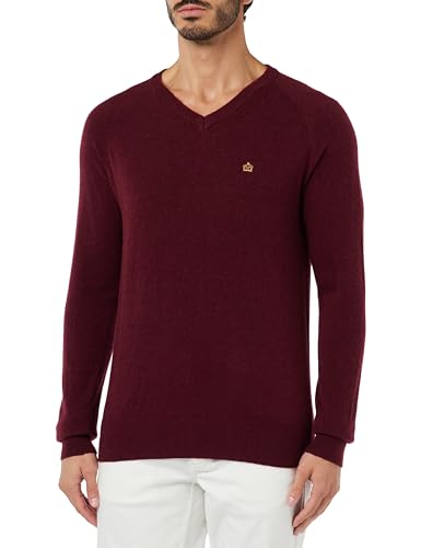 Merc Herren Conrad Wool Blend Sweater Pullover, Burgunderrot, Medium