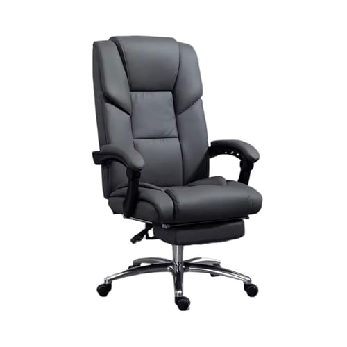 Zhaoj24-05 Bürostuhl Ergonomischer Home-Studienstuhl mit hoher Rückenlehne, moderner Luxus-Drehstuhl, hochklappbarer Chefsessel, ergonomischer Sessel Schreibtischstuhl(Grigio)