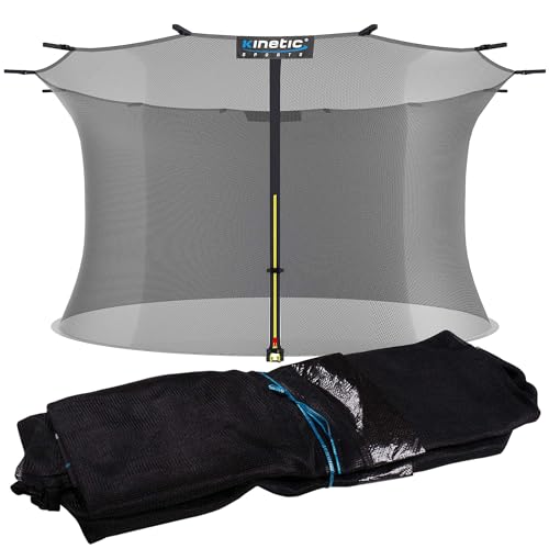 Kinetic Sports Trampolin Sicherheitsnetz - Ersatznetz mit Reißverschluss und Sicherheitsclips, Schutznetz, UV-beständig, Ersatz Fangnetz für Gartentrampoline, Ø 366 cm