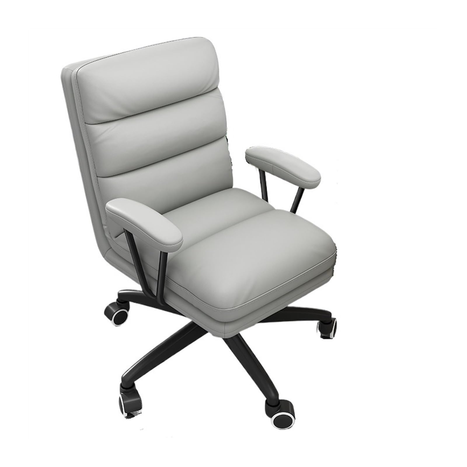 Zhaoj24-05 Bürostuhl Ergonomischer Drehstuhl aus Kunstleder for den Heimgebrauch, bequemer Gaming-Stuhl, Lift, Bürostuhl, Schlafzimmer, Make-up-Rückenlehne, Drehstuhl Schreibtischstuhl(Grigio)