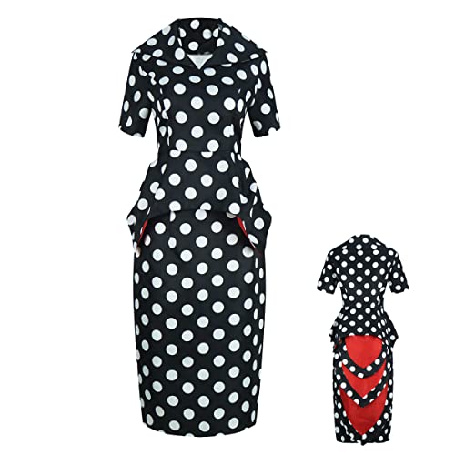 AYYOHON Coraline the Other Mother Kostüm Beldam Cosplay Uniform Vintage Polka Dot Kleid Halloween Wicked Witch Outfit S