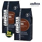 LAVAZZA Espresso SUPER CREMA Aromatic 2x 1000g (2000g) - geröstete Kaffeebohnen