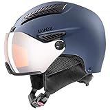 uvex hlmt 600 visor - robuster Skihelm für Damen und Herren - individuelle Größenanpassung - mit Visier - blue matt - 57-59 cm