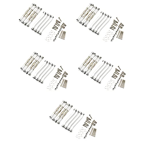 SICOSALT 40X Zugstangen Aus Metall GehäUse Verbindungs Stange für Mn D90 D91 D96 D99 D99S Mn90 Mn99S 1/12 Silber