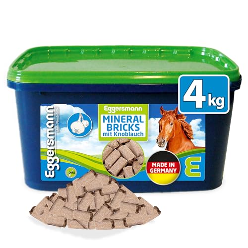 Eggersmann Mineral Bricks Knoblauch – Mineralfuttermittel für Pferde – Mineralfutter mit Knoblauchzusatz – 4 kg Eimer